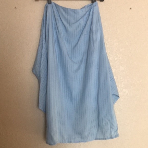Forever21 Blue PinStriped Midi Wrap Skirt - Picture 7 of 7